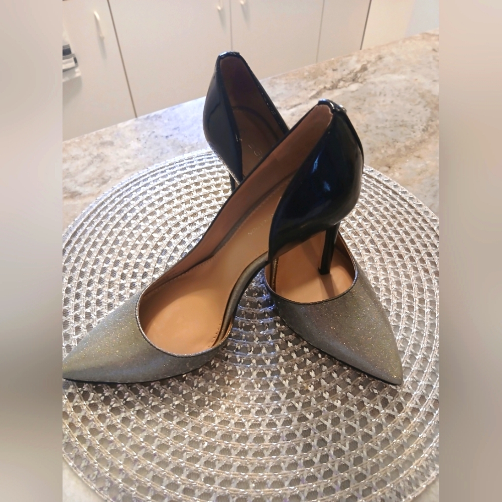 BCBG Black and Silver  SPARKLE Women's Heels